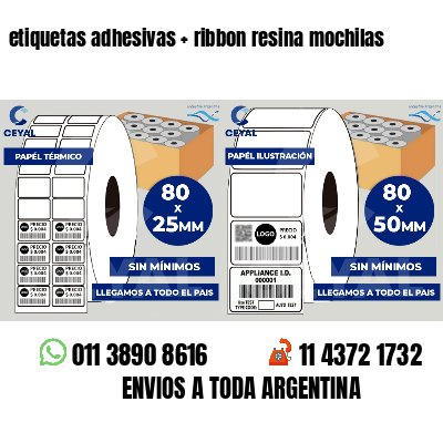 etiquetas adhesivas   ribbon resina mochilas