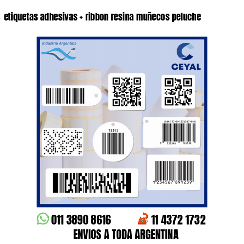 etiquetas adhesivas ribbon resina muñecos peluche