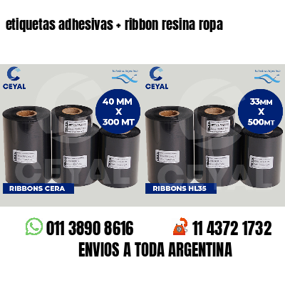 etiquetas adhesivas   ribbon resina ropa
