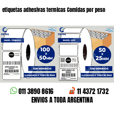 etiquetas adhesivas termicas Comidas por peso