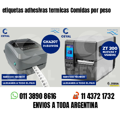 etiquetas adhesivas termicas Comidas por peso