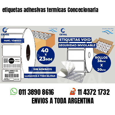 etiquetas adhesivas termicas Concecionaria