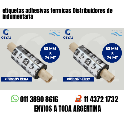 etiquetas adhesivas termicas Distribuidores de indumentaria