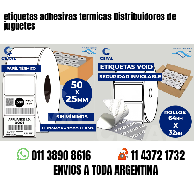 etiquetas adhesivas termicas Distribuidores de juguetes