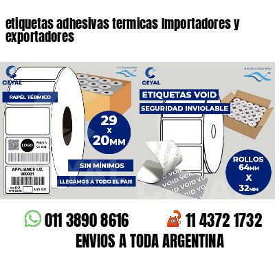etiquetas adhesivas termicas Importadores y exportadores
