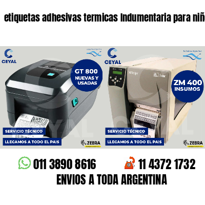 etiquetas adhesivas termicas Indumentaria para niños