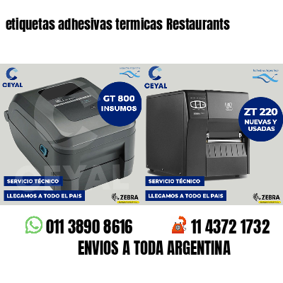 etiquetas adhesivas termicas Restaurants