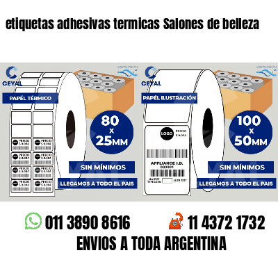 etiquetas adhesivas termicas Salones de belleza