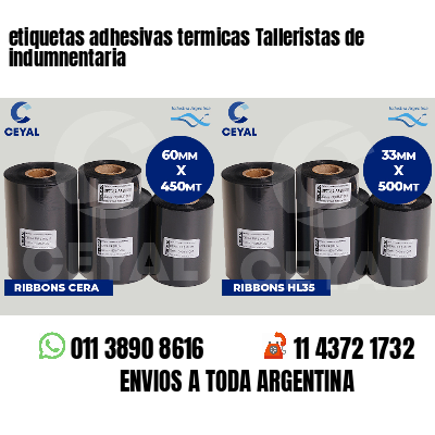 etiquetas adhesivas termicas Talleristas de indumnentaria