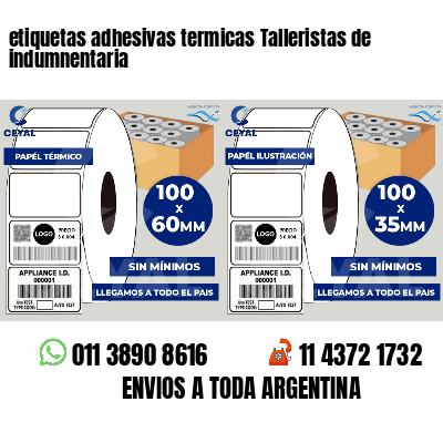 etiquetas adhesivas termicas Talleristas de indumnentaria