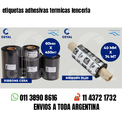 etiquetas adhesivas termicas lenceria