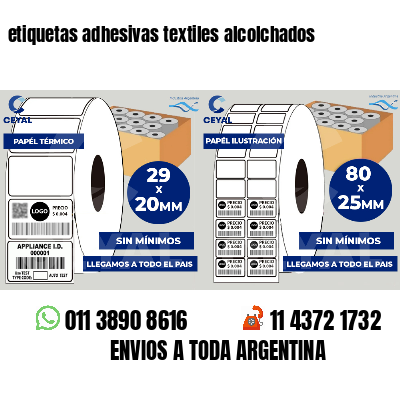etiquetas adhesivas textiles alcolchados