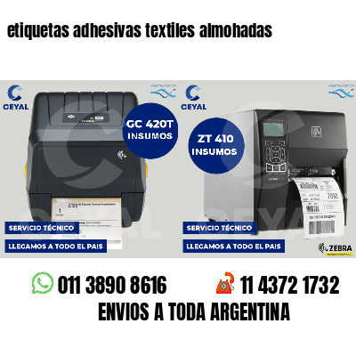 etiquetas adhesivas textiles almohadas