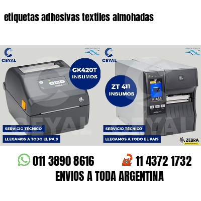 etiquetas adhesivas textiles almohadas