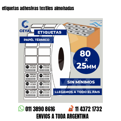 etiquetas adhesivas textiles almohadas