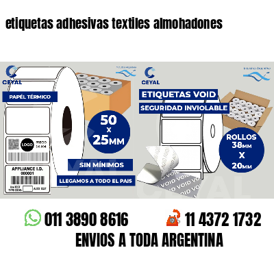 etiquetas adhesivas textiles almohadones