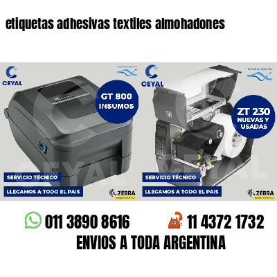 etiquetas adhesivas textiles almohadones