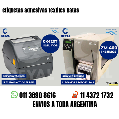 etiquetas adhesivas textiles batas