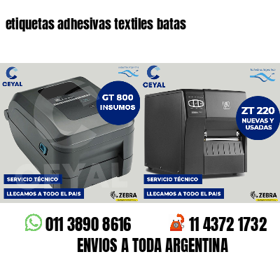 etiquetas adhesivas textiles batas