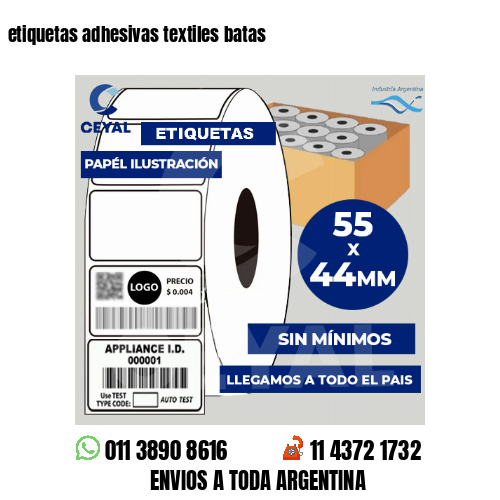 etiquetas adhesivas textiles batas