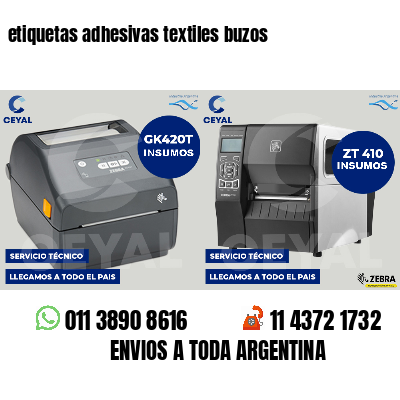 etiquetas adhesivas textiles buzos