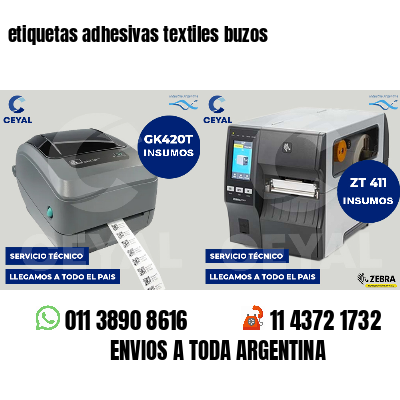 etiquetas adhesivas textiles buzos