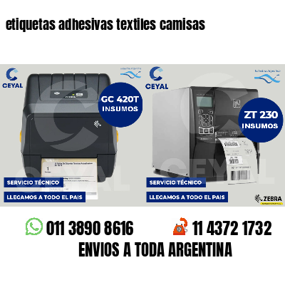 etiquetas adhesivas textiles camisas