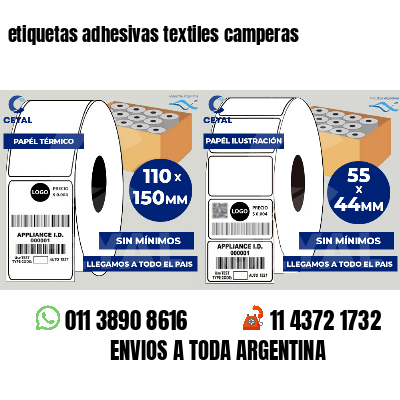 etiquetas adhesivas textiles camperas