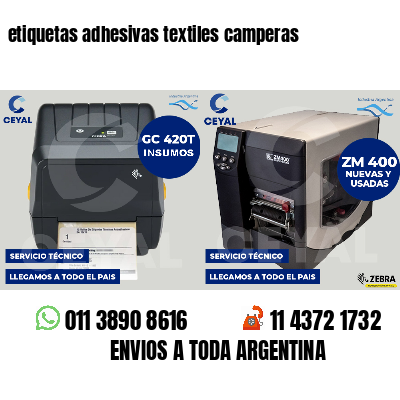etiquetas adhesivas textiles camperas