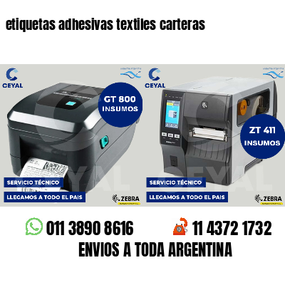 etiquetas adhesivas textiles carteras