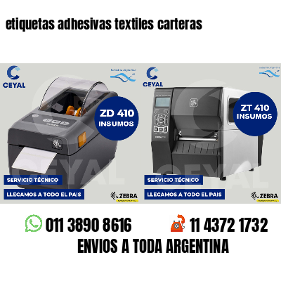 etiquetas adhesivas textiles carteras