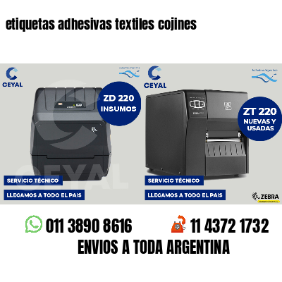etiquetas adhesivas textiles cojines