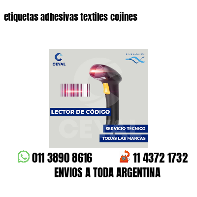 etiquetas adhesivas textiles cojines
