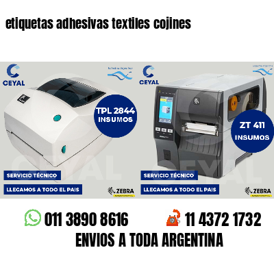 etiquetas adhesivas textiles cojines