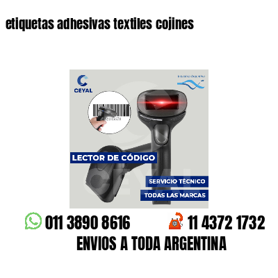 etiquetas adhesivas textiles cojines