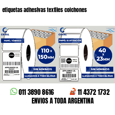 etiquetas adhesivas textiles colchones