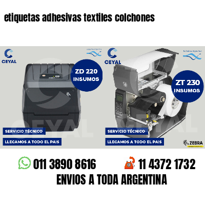 etiquetas adhesivas textiles colchones