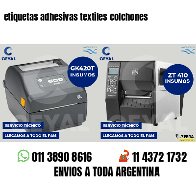 etiquetas adhesivas textiles colchones