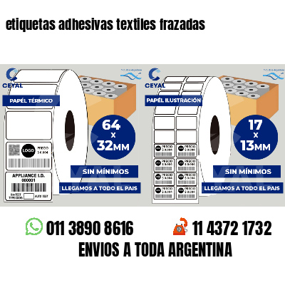 etiquetas adhesivas textiles frazadas