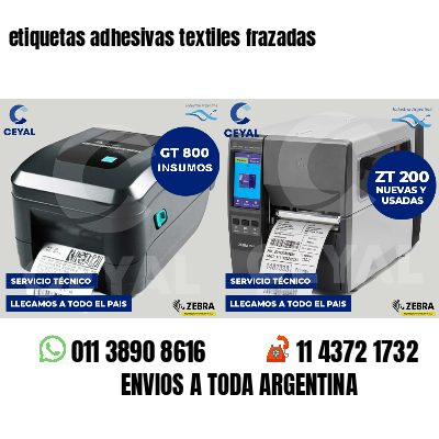 etiquetas adhesivas textiles frazadas