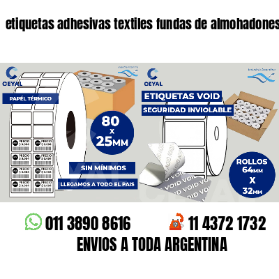 etiquetas adhesivas textiles fundas de almohadones