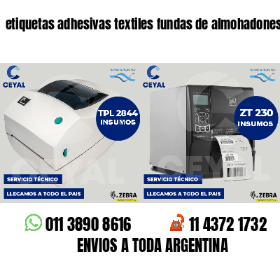 etiquetas adhesivas textiles fundas de almohadones