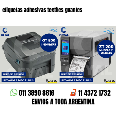 etiquetas adhesivas textiles guantes