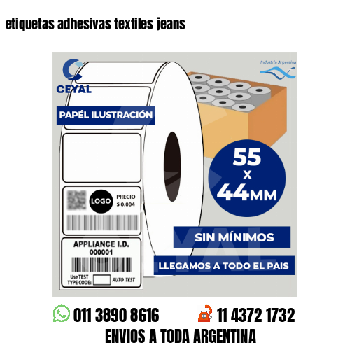 etiquetas adhesivas textiles jeans