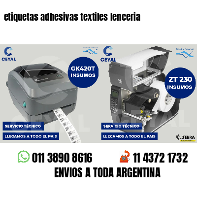 etiquetas adhesivas textiles lenceria