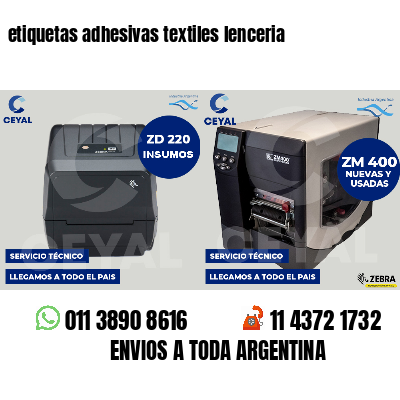 etiquetas adhesivas textiles lenceria
