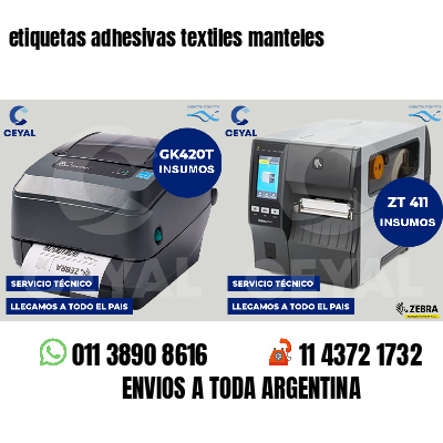 etiquetas adhesivas textiles manteles