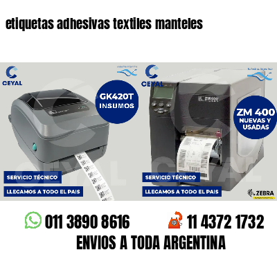 etiquetas adhesivas textiles manteles