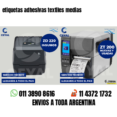 etiquetas adhesivas textiles medias