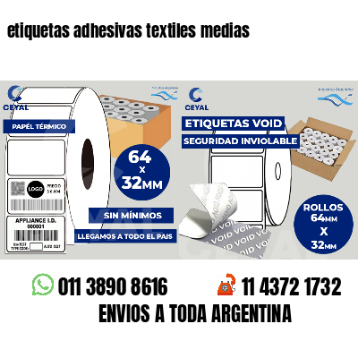 etiquetas adhesivas textiles medias